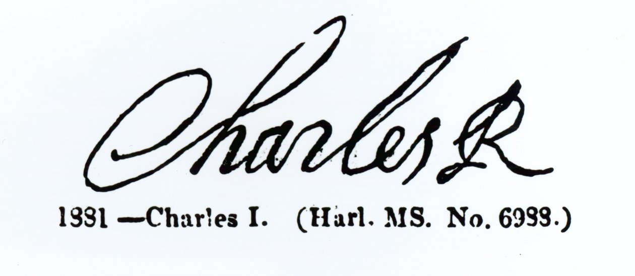 Signature of King Charles I by English School
