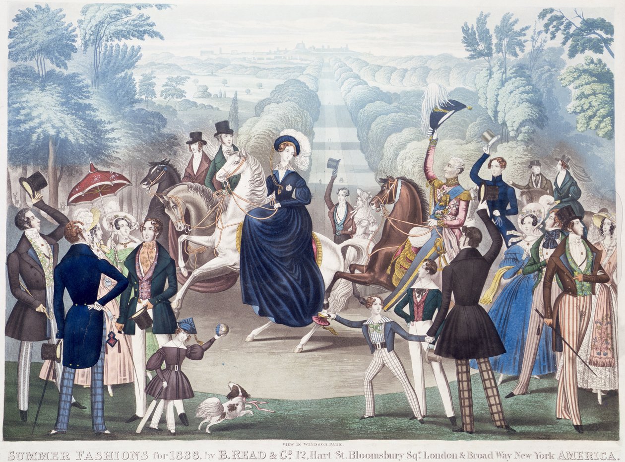 Summer Fashions for 1838, View in Windsor Park by English School