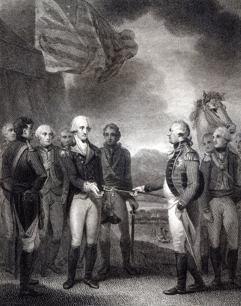 Surrender of Lord Cornwallis at Yorktown, 1781 by English School