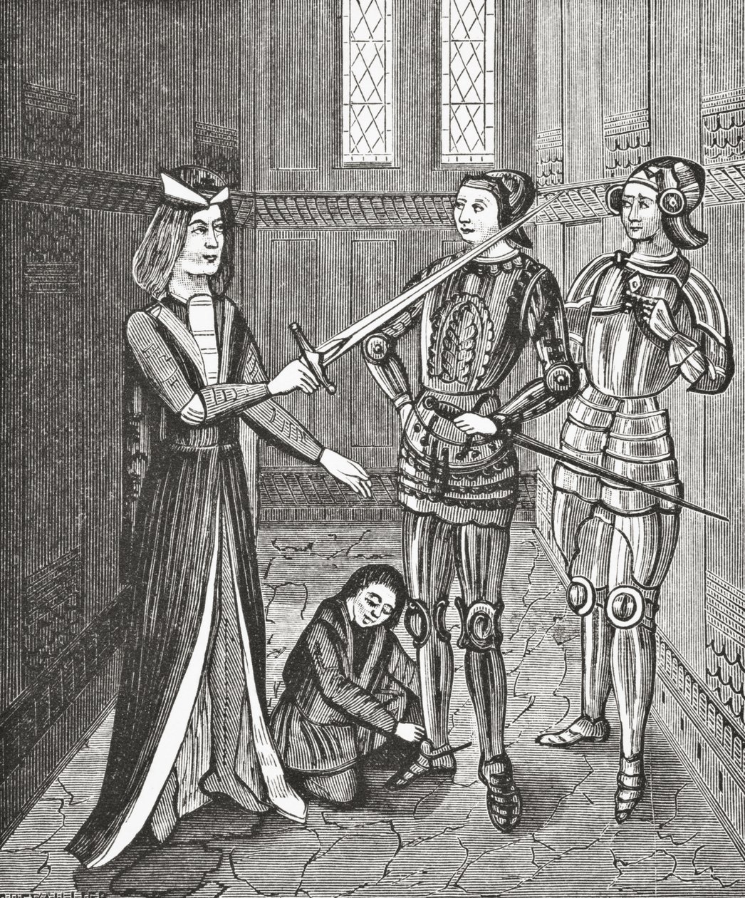 The Arming of a Knight by English School