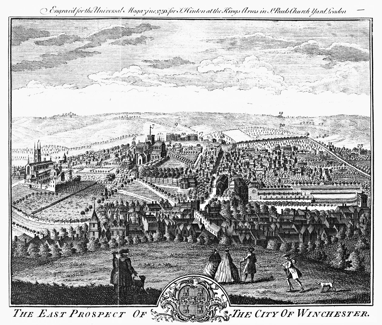 The East Prospect of the City of Winchester, from the 