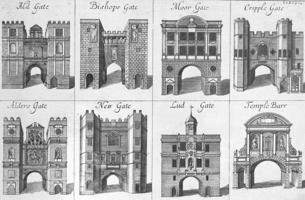The Eight Gates of the City of London by English School
