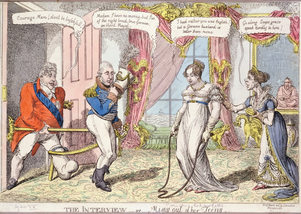 The Interview or Miss out of her Teens, 1816 by English School