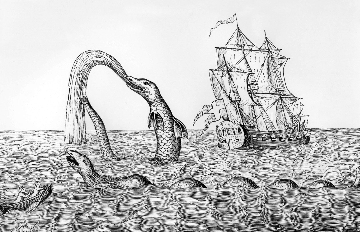 The Sea Serpent, facsimile of an engraving of Pontoppidan