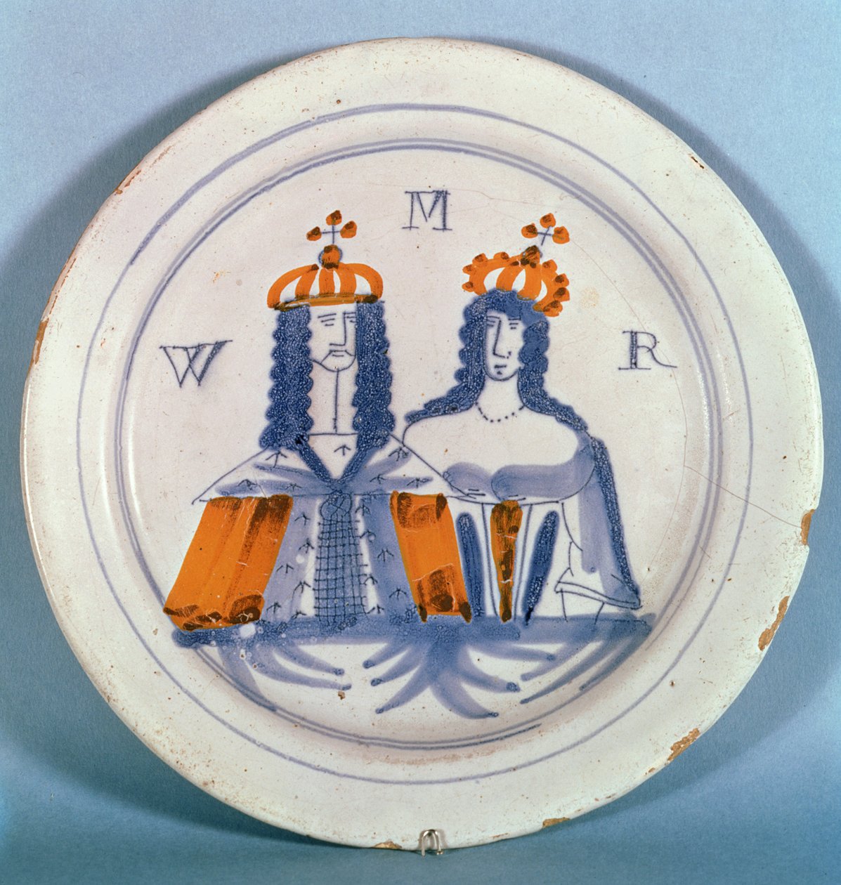 Tin-glazed earthenware plate, Lambeth, c.1689 by English School