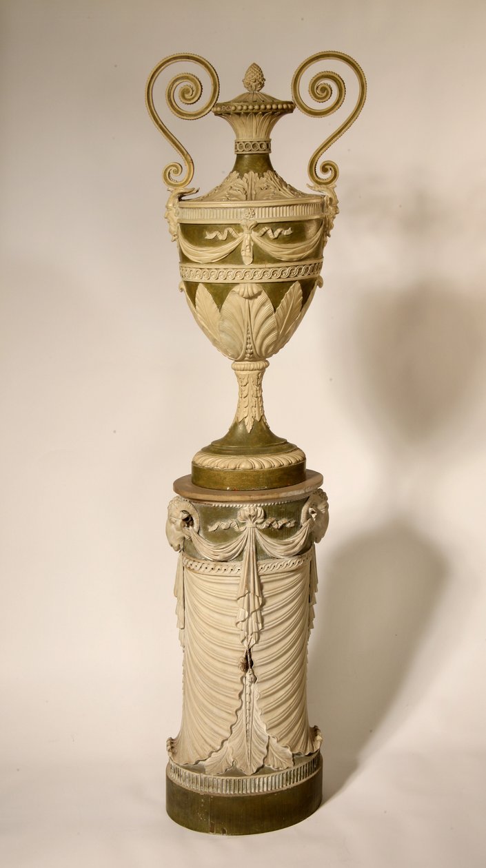 Urn on a pedestal, c.1800 by English School