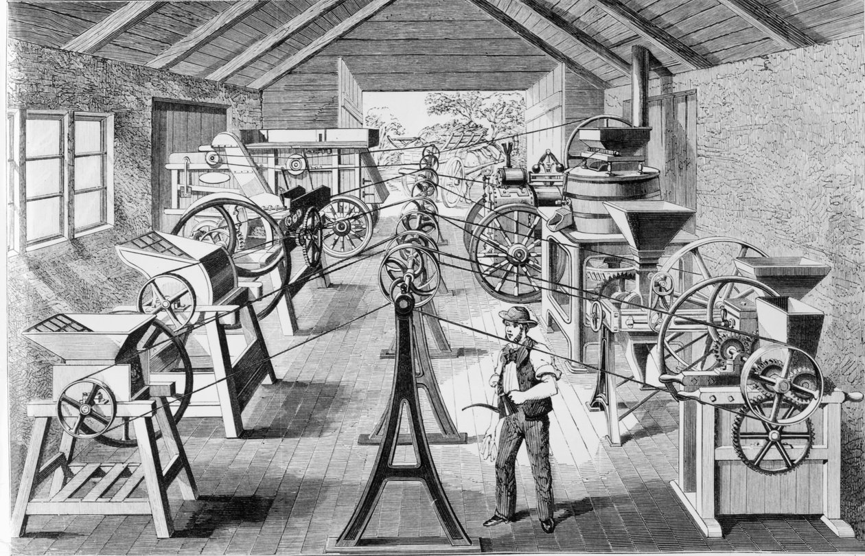 Various Types of Agricultural Machinery by English School