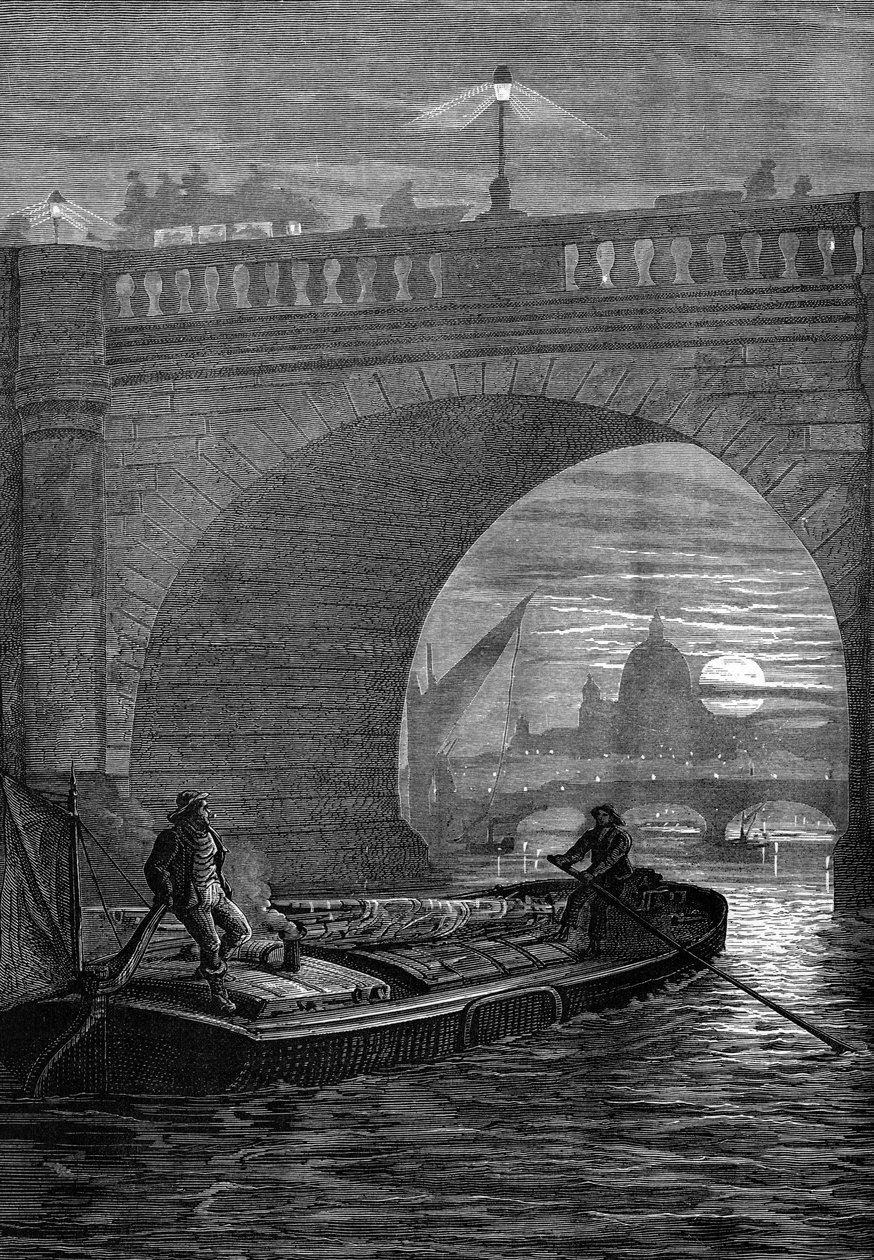 Waterloo Bridge by Night by English School