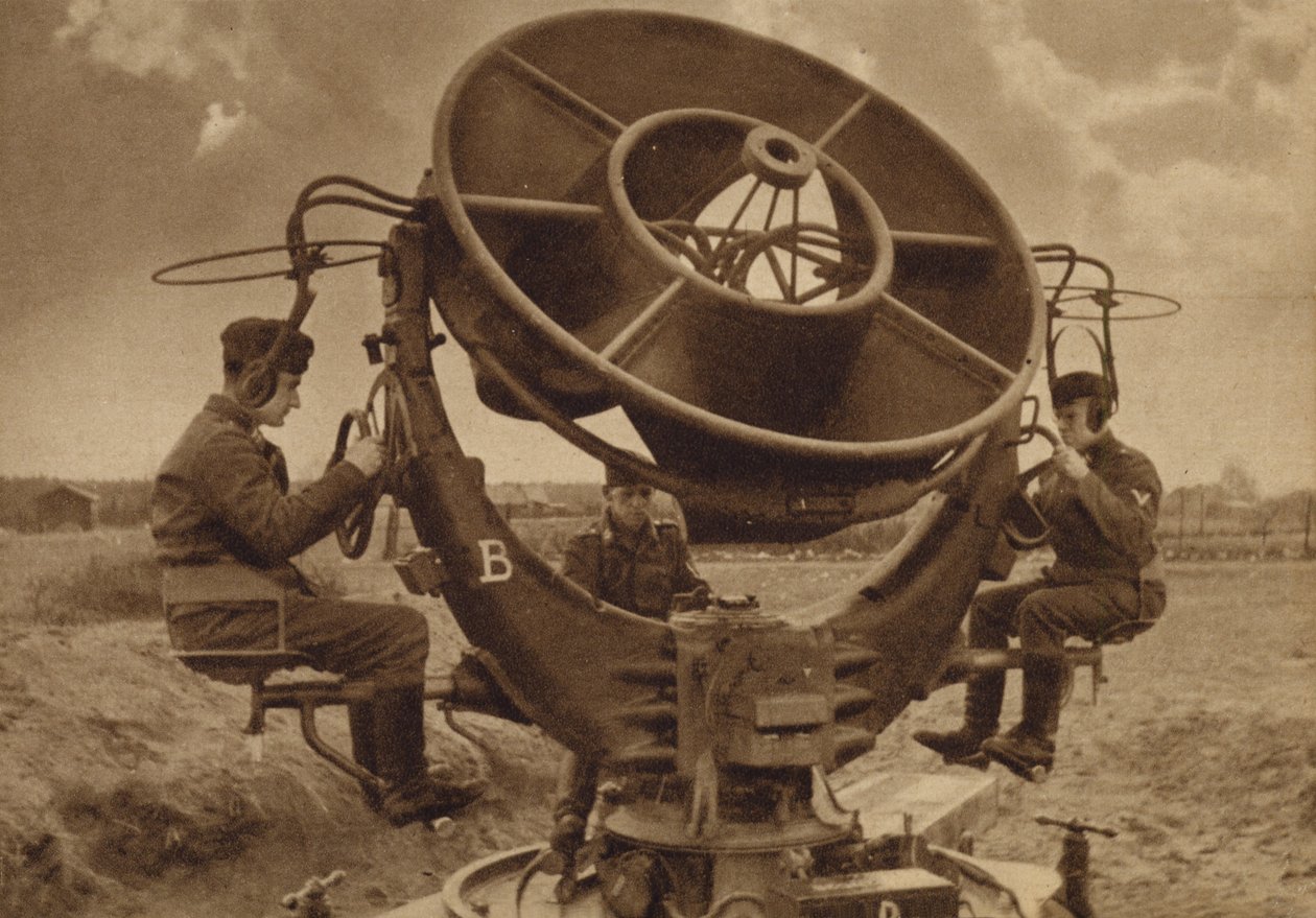 Acoustic locator with operators at their posts by English Photographer