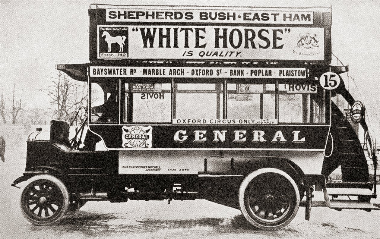 An omnibus, c.1910, from The Story of Twenty Five Years, published 1935 by English Photographer
