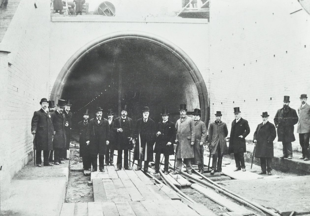 Blackwall Tunnel: Inspection of the Subaqueous Portion by Dignitaries, 1895 by English Photographer