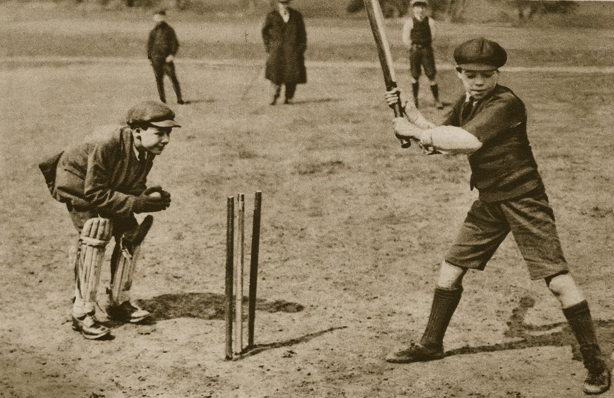 Boys playing cricket, Parliament Hill Fields by English Photographer