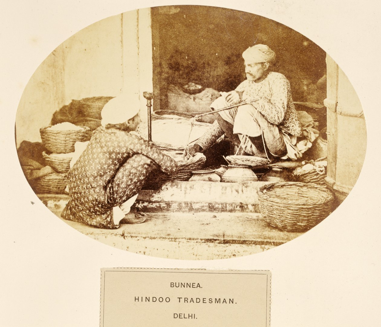 Bunnea, Hindu Tradesman, Delhi, from The People of India, by J. Forbes Watson, published 1868 by English Photographer