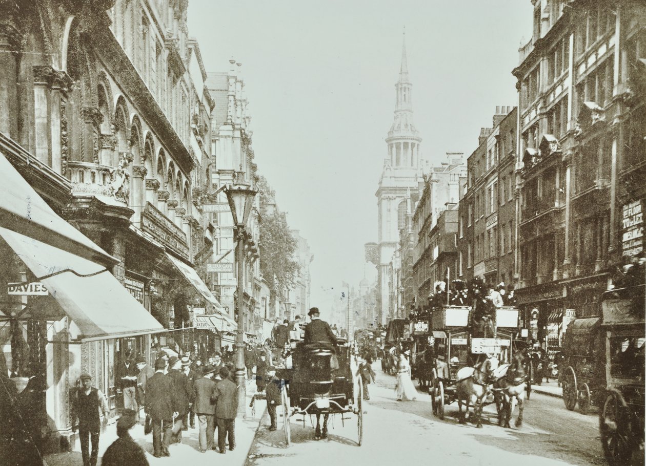 Cheapside, looking east, City of London, 1890 by English Photographer