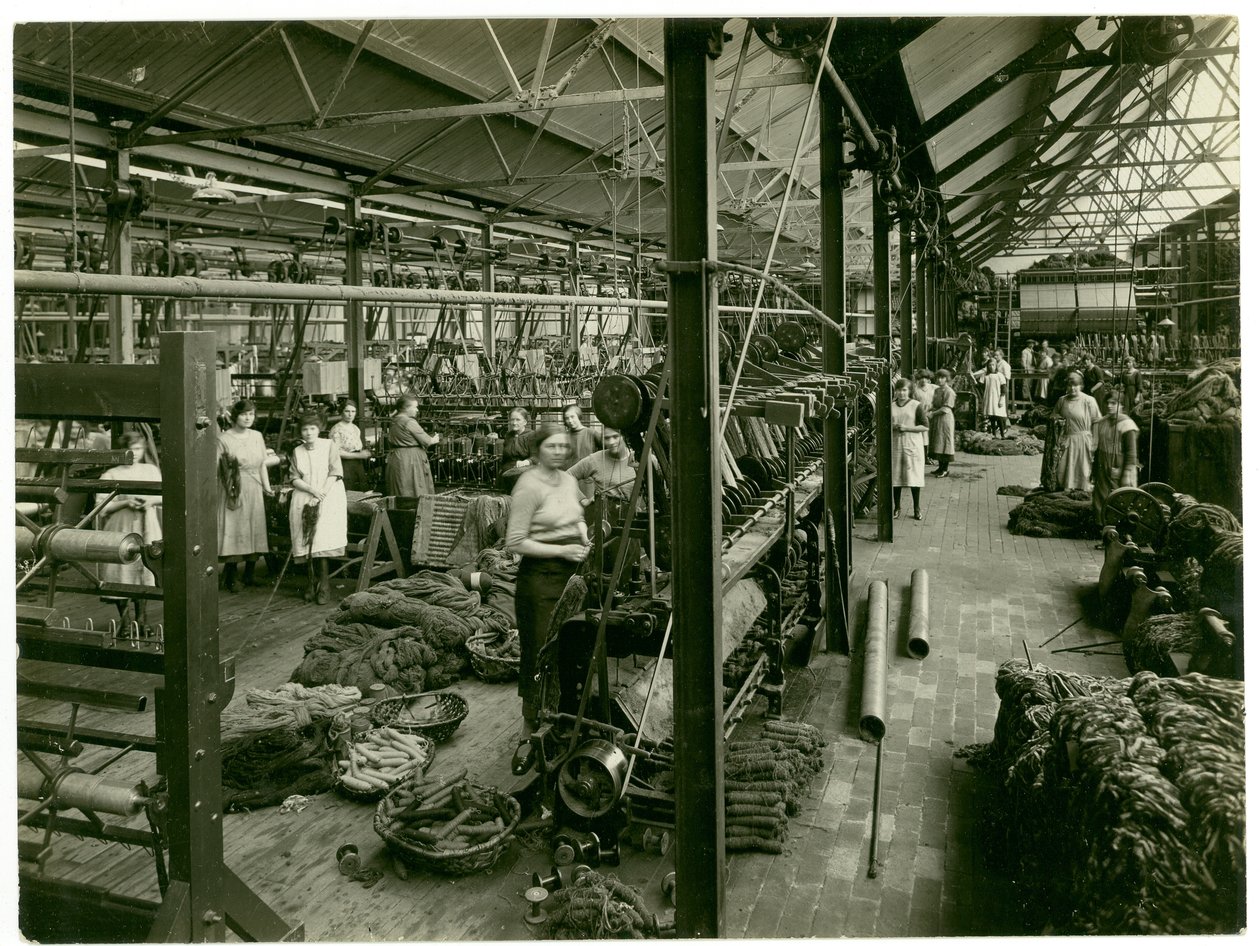 Chenille winding, carpet factory, 1923 by English Photographer