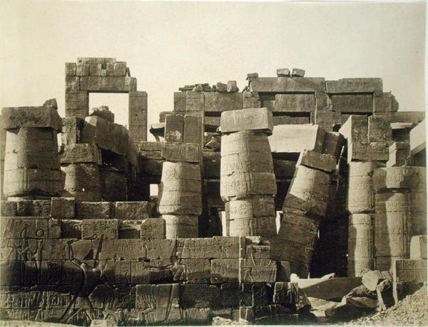 Exterior view of the hypostyle of the great temple at Karnak by English Photographer