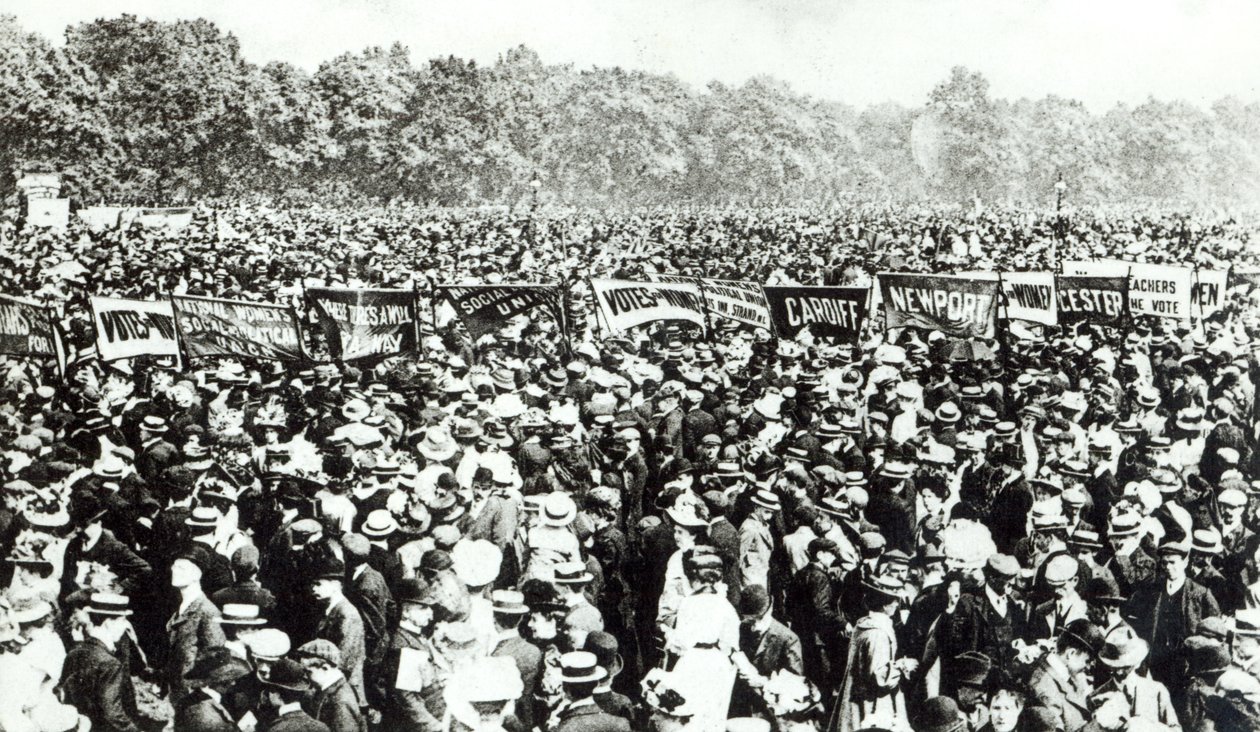 Great Votes for Women Demonstration in Hyde Park, 21st June 1908 by English Photographer