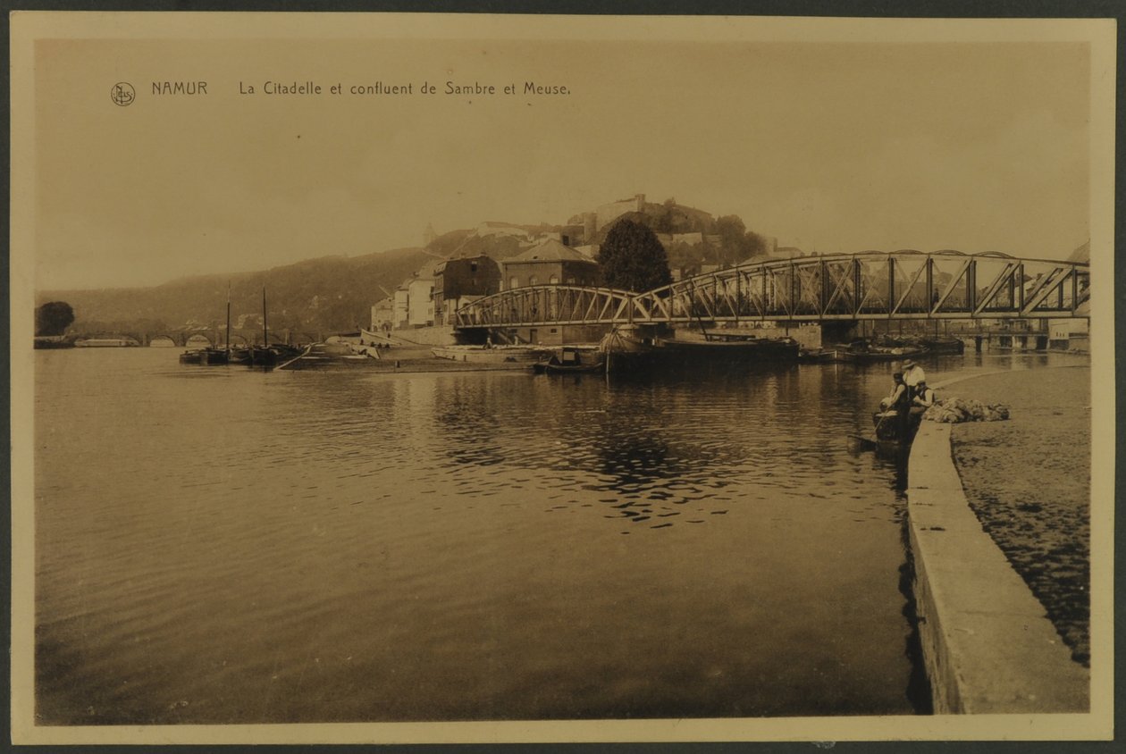 The Citadel and confluence of Sambre and Meuse, Namur, c.1914 by English Photographer