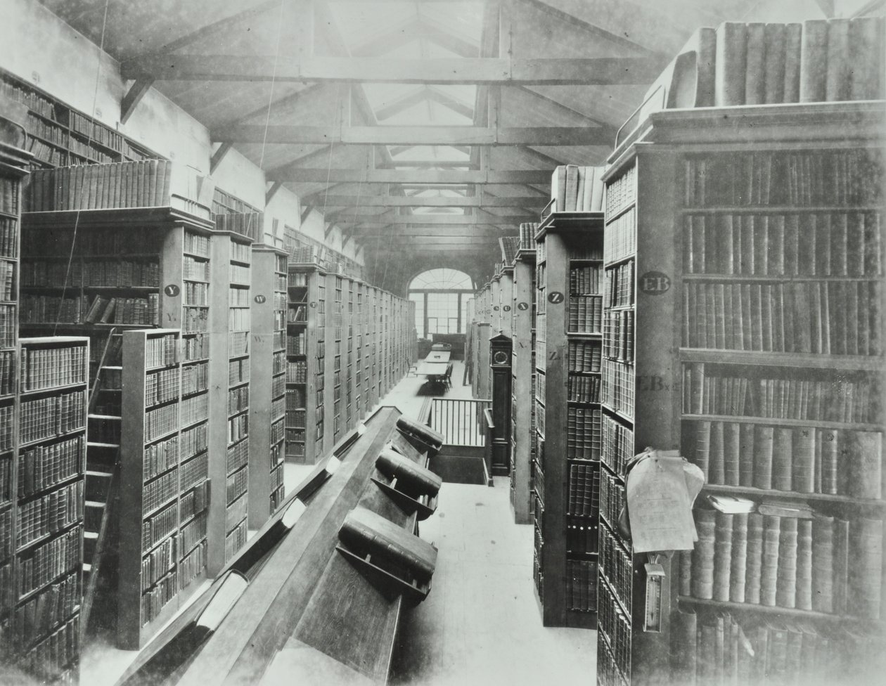 Library, Sion College, Victoria Embankment, City of London, 1885 by English Photographer
