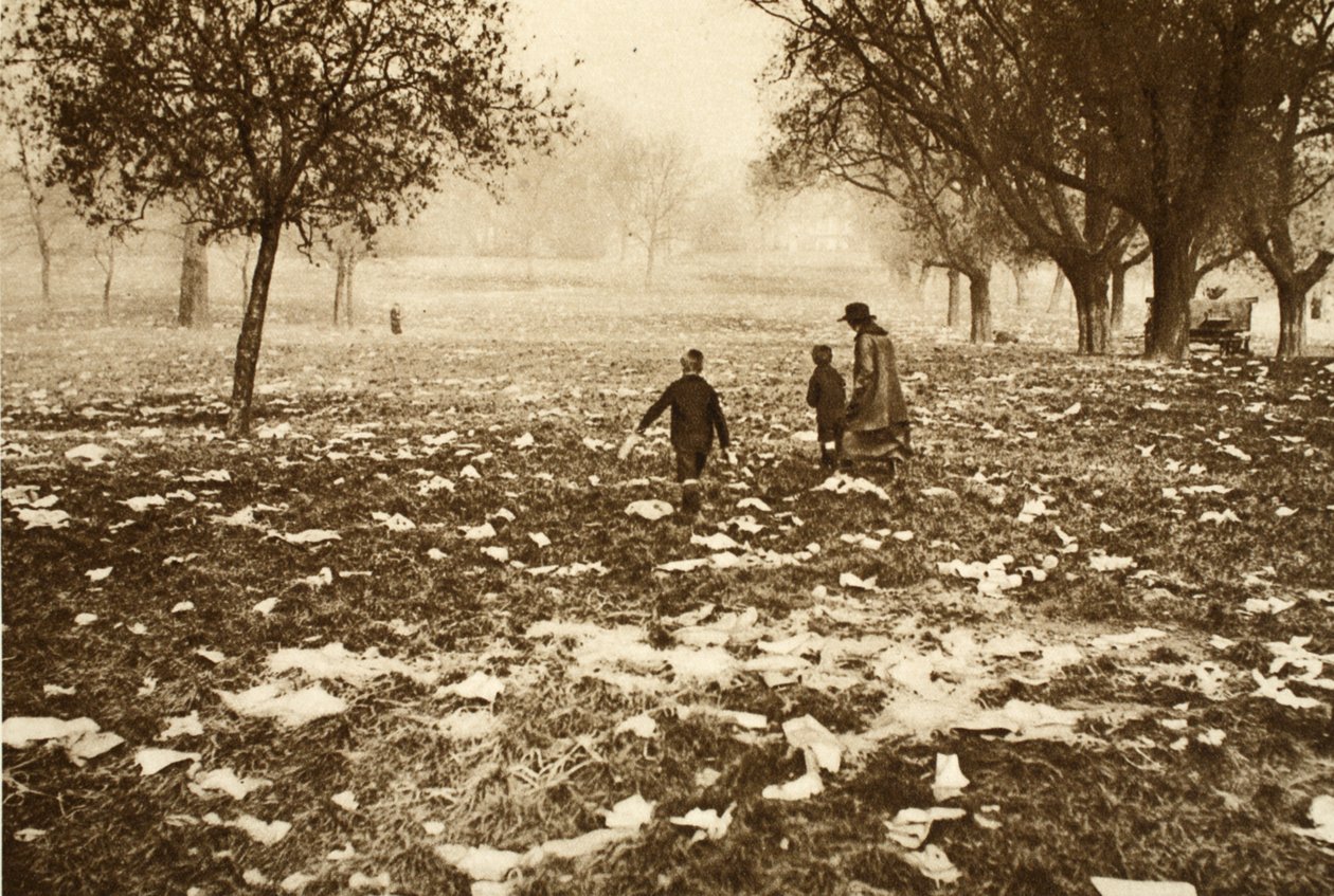 Litter-strewn grass on Hampstead Heath the day after a Bank Holiday, from Wonderful London, published 1926-27 by English Photographer