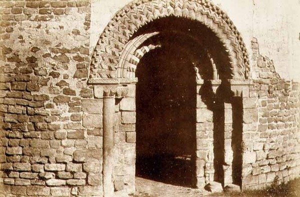 Ludlow Castle: the Round Church doorway, c.1852-3 by English Photographer