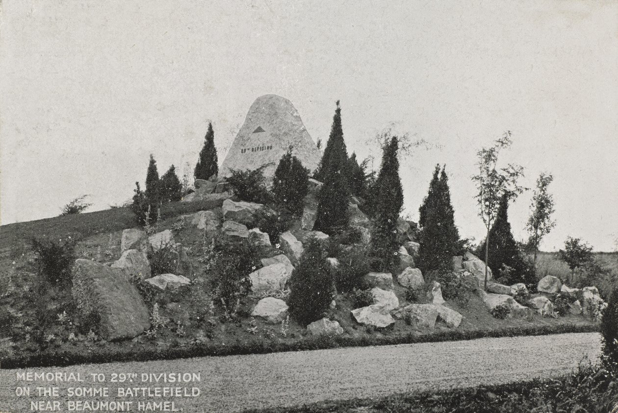 Memorial to the 29th Division on the Somme battlefield, near Beaumont Hamel by English Photographer