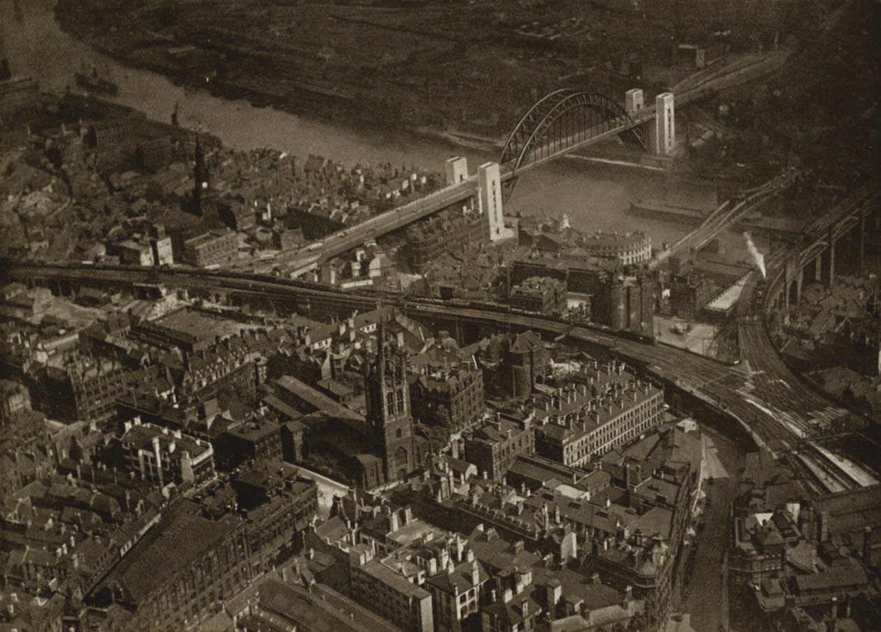Newcastle Upon Tyne: Newcastle Upon Tyne and Tyne Bridge by English Photographer