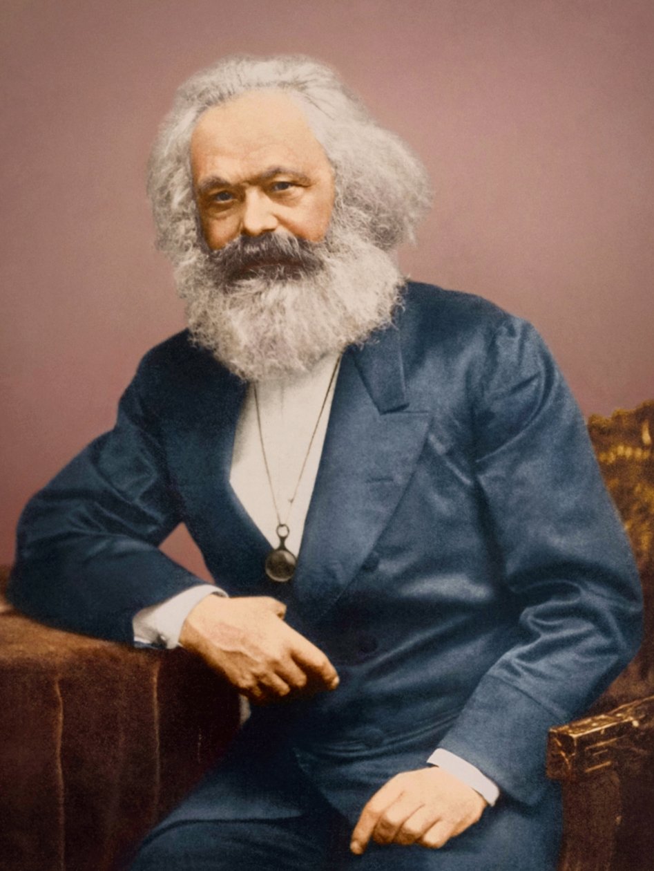 Portrait of Karl Marx in a Blue Suit by English Photographer