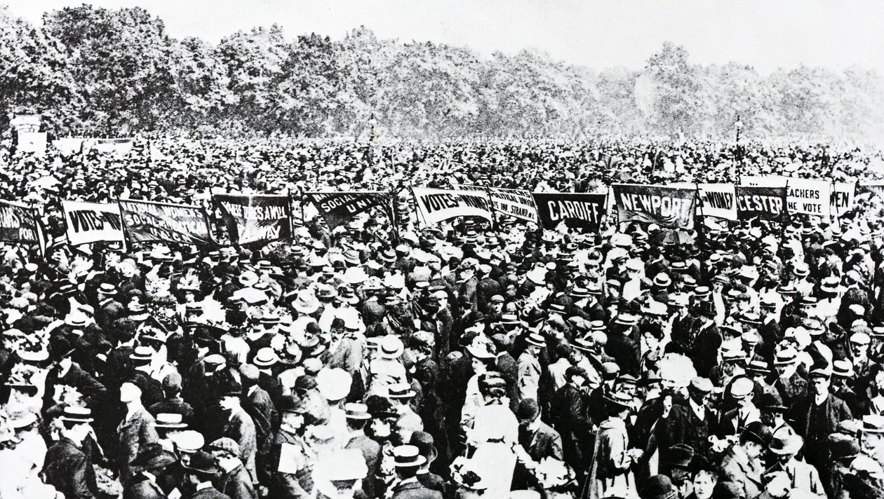 The Great Votes for Women Demonstration in Hyde Park, Sunday, June 12th 1908 by English Photographer