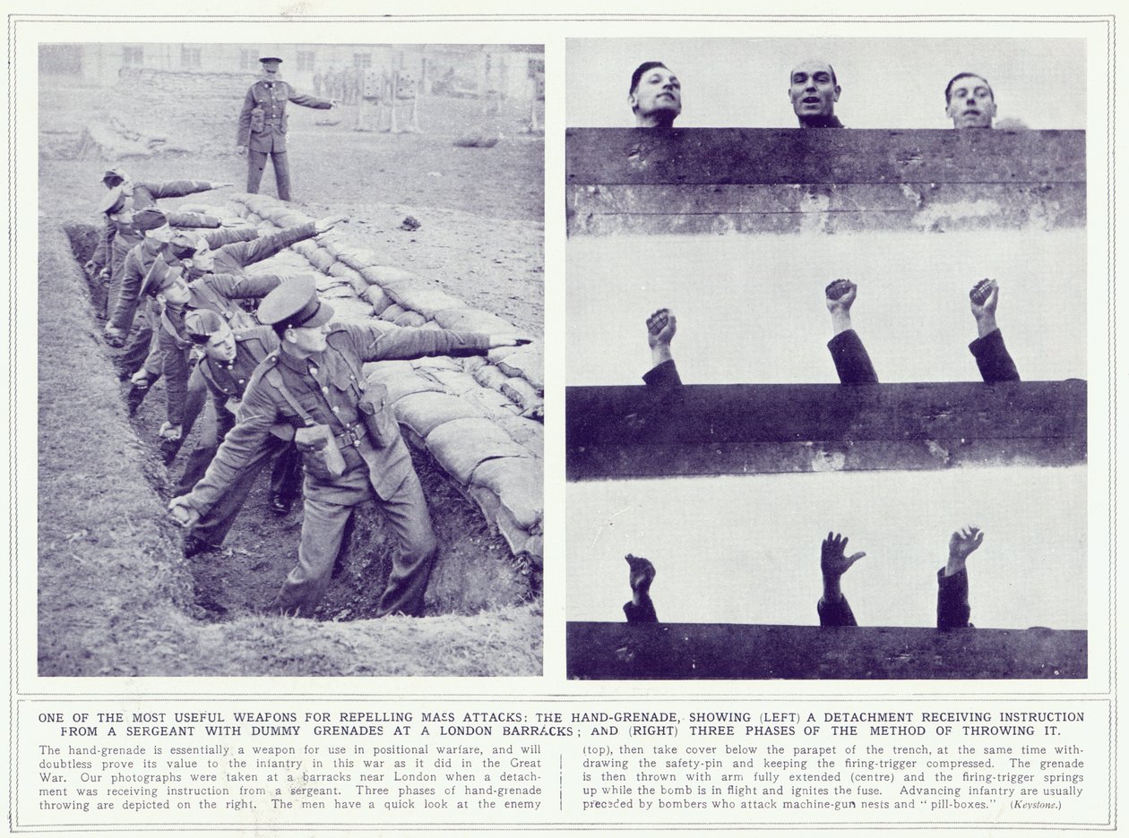 The Hand Grenade, from The Illustrated War News, published 22nd November 1939 by English Photographer