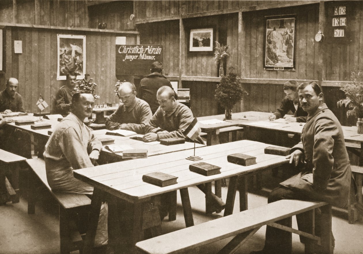 The Reading Room, Handforth, illustration from German Prisoners in Great Britain by English Photographer