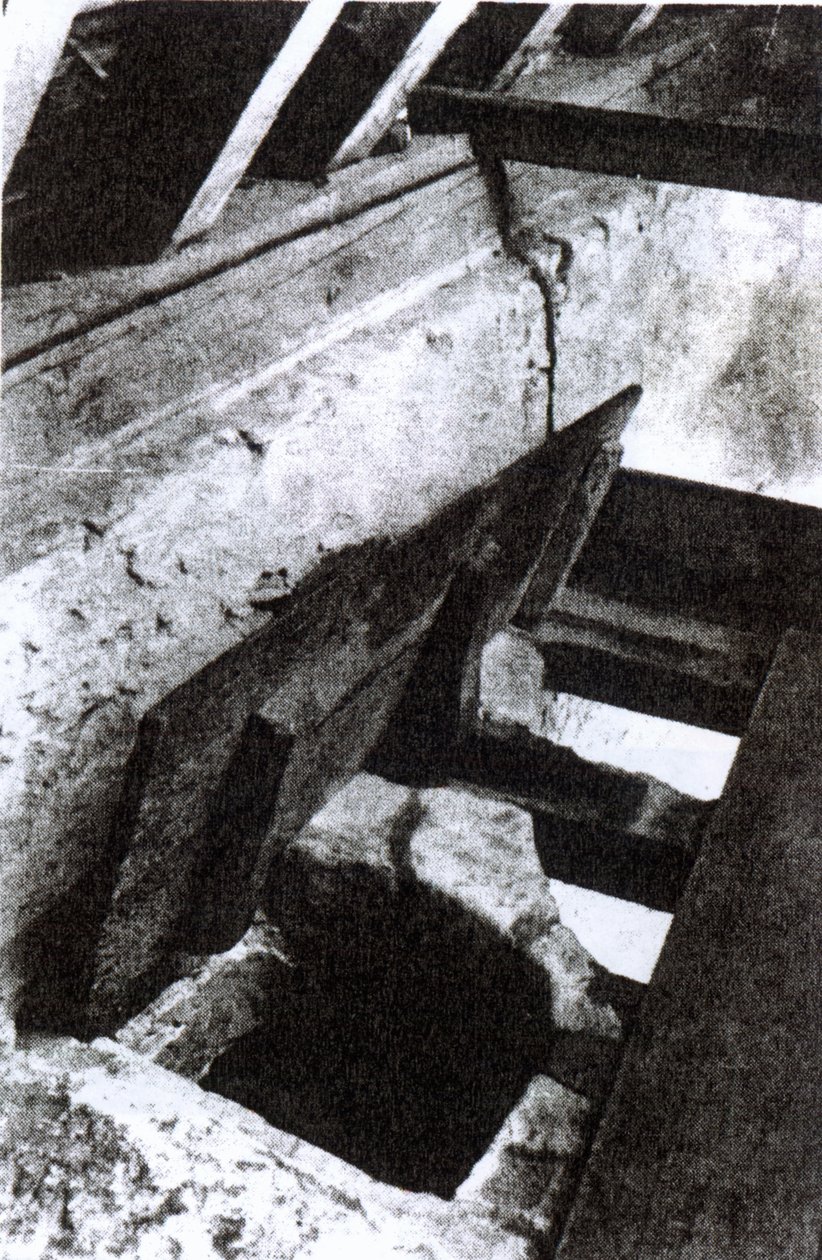 The Priests Hiding Hole in a Staircase at Sawston Hall Designed and Made by the Jesuit Martyr and Saint, Nicholas Owen, c.1935 by English Photographer