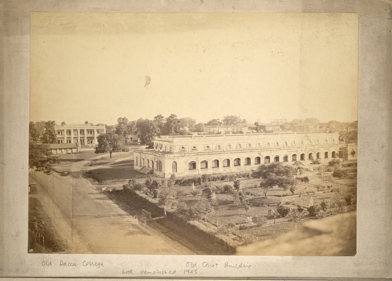 View of Old Dhaka College and the Old Court Building by English Photographer