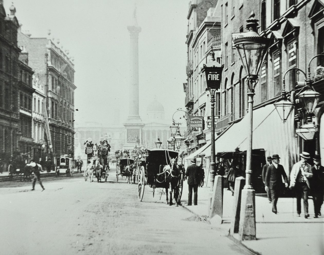 Whitehall, Westminster: Whitehall looking to Trafalgar Square, 1895 by English Photographer