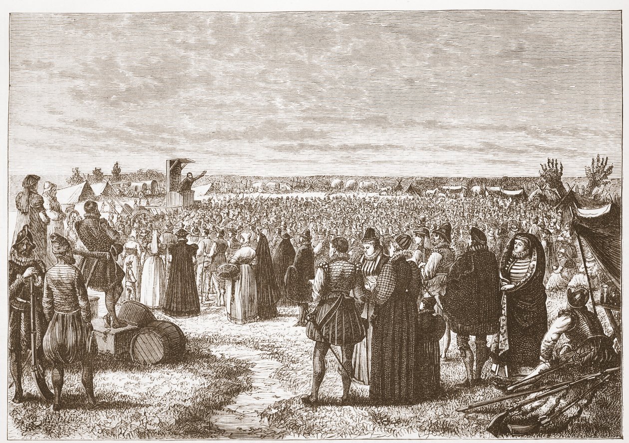 A Field-preaching near Ghent by English School