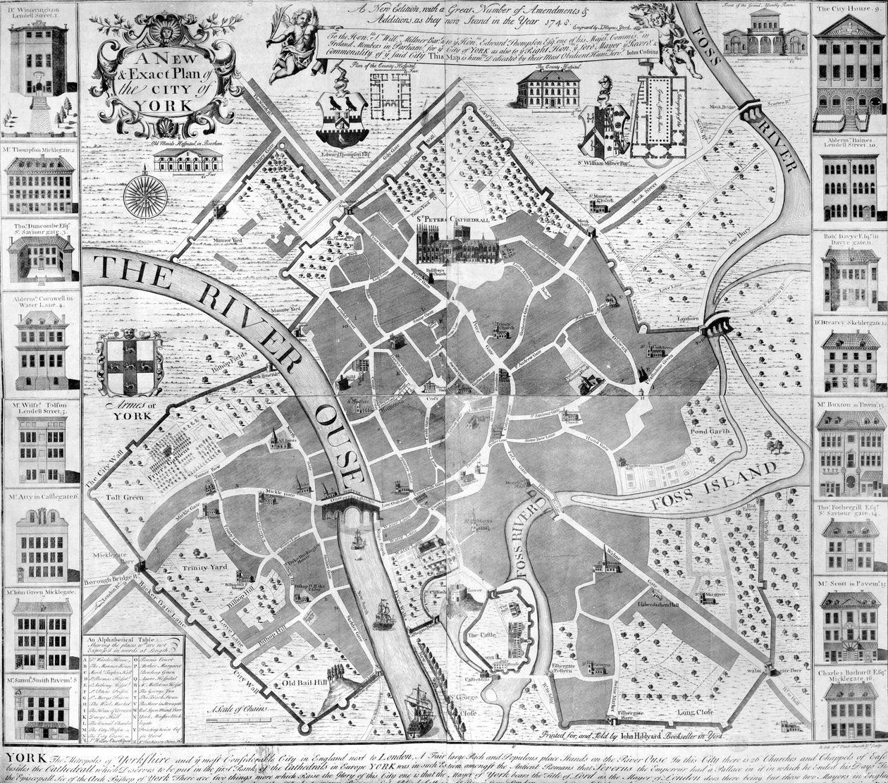 A New and Exact Plan of the City of York by English School