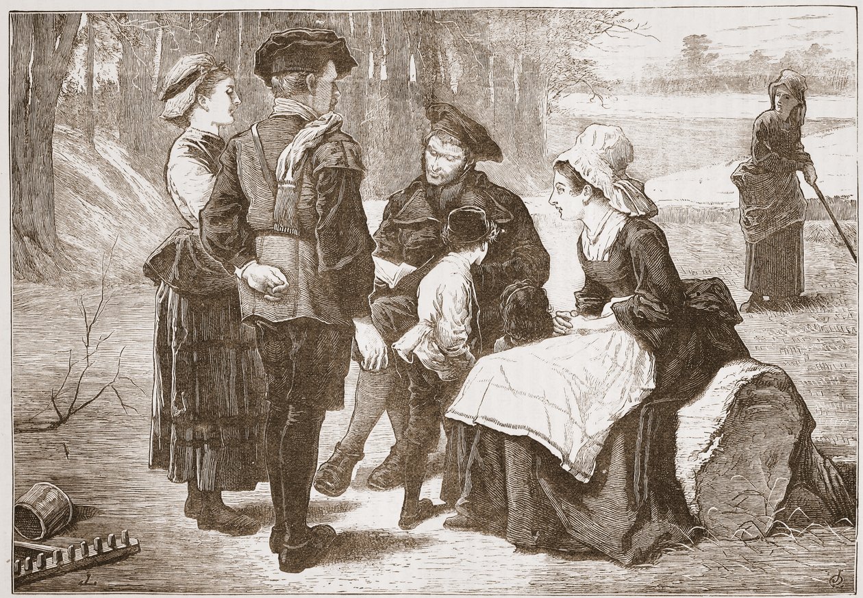A Protestant Labourer of Meaux Reading the Scriptures to His Friends by English School