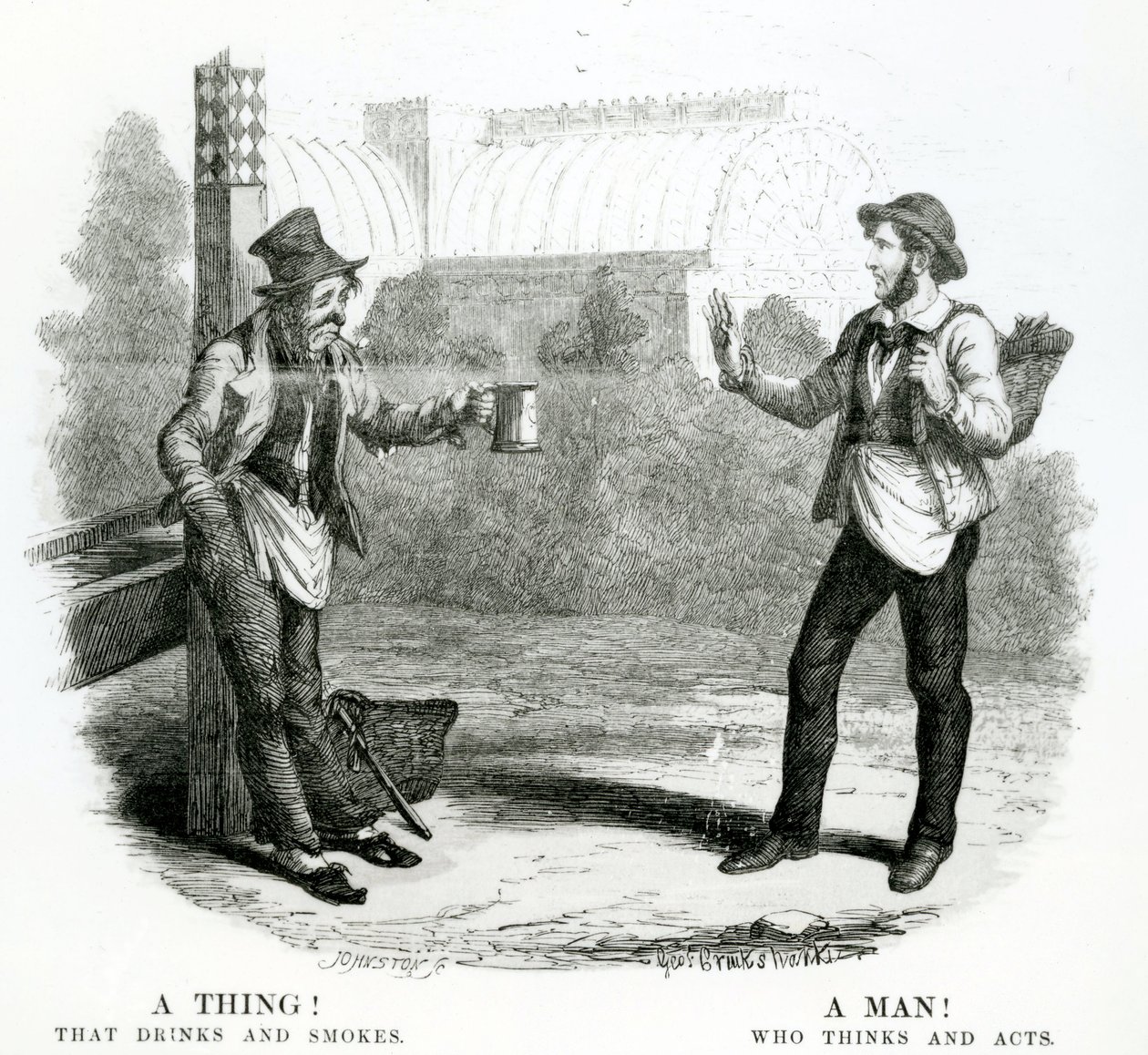 A Thing! That Drinks and Smokes; A Man! Who Thinks and Acts, 19th Century by English School