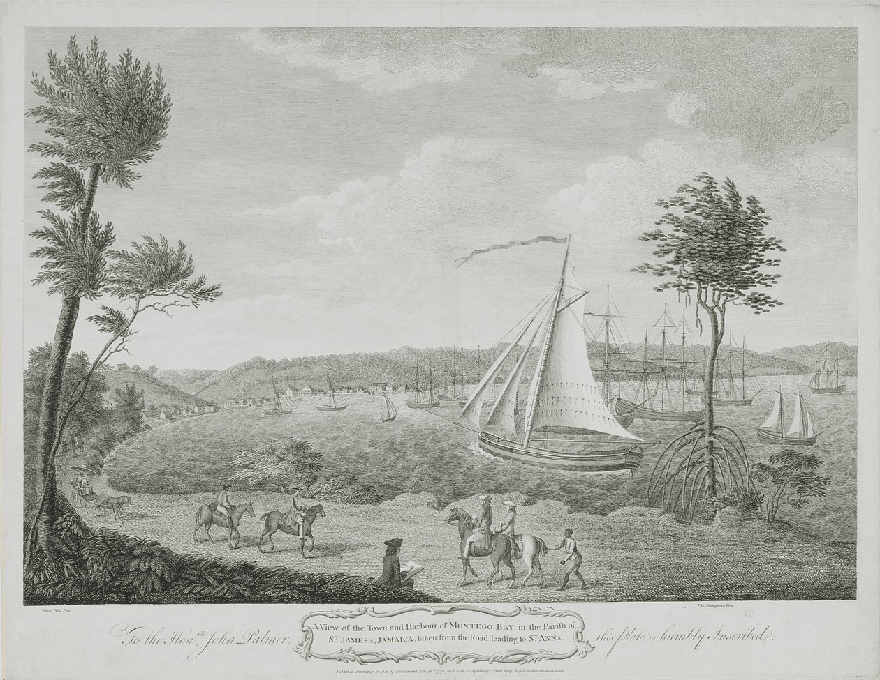 A View of the Town and Harbour of Montego Bay, in the Parish of St. James, Jamaica, from 