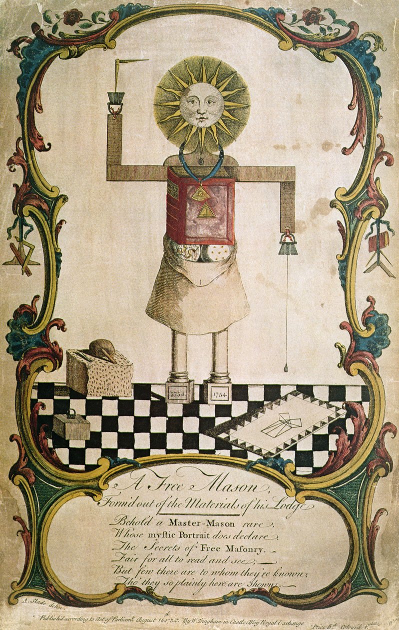 A freemason forged through the tools of his lodge, 1754