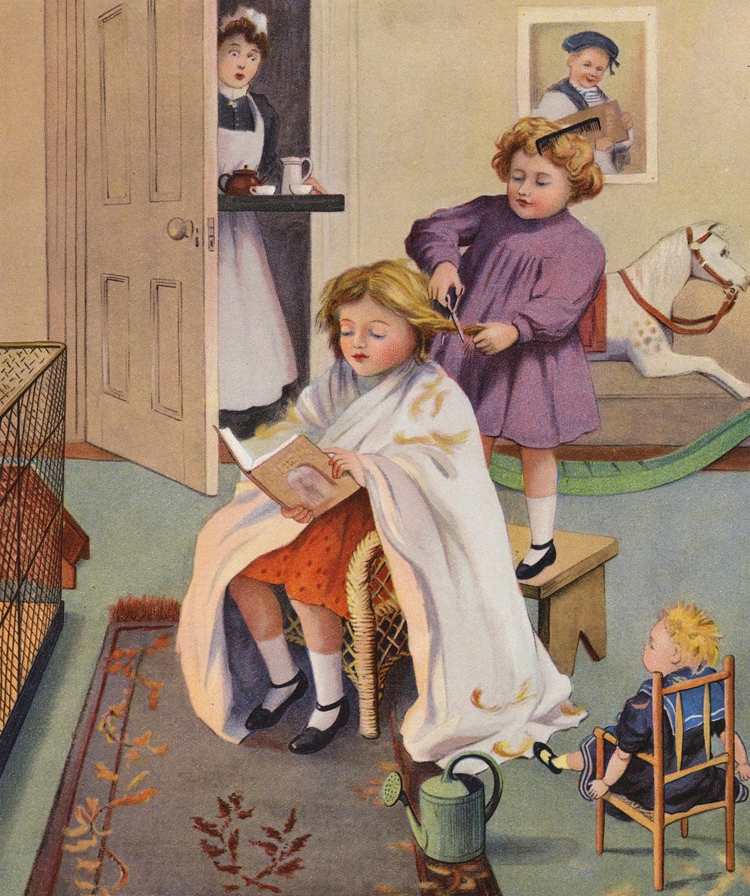 A Mischievous Barber by English School