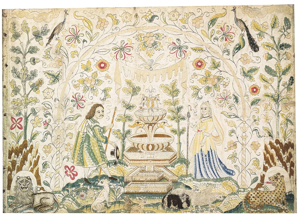 A Needlework Picture, Early to Mid 17th Century by English School