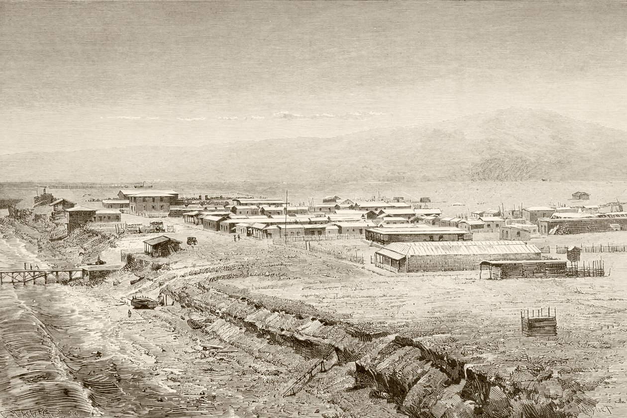 A Nineteenth Century Overall View of Mejillones, Chile by English School