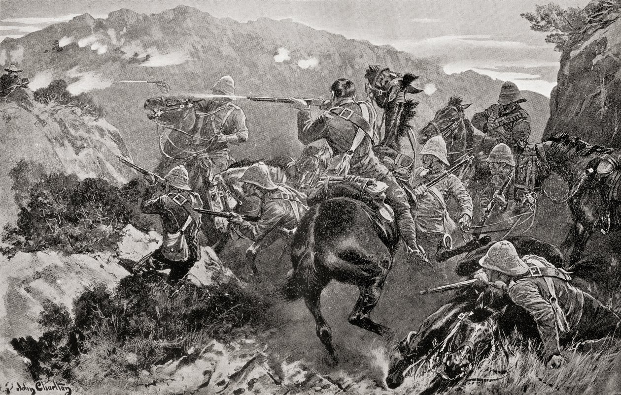 A picket of 13th Hussars surprised near the Tugela River, Hussar Hill, KwaZulu-Natal Province during the second Boer War, from 