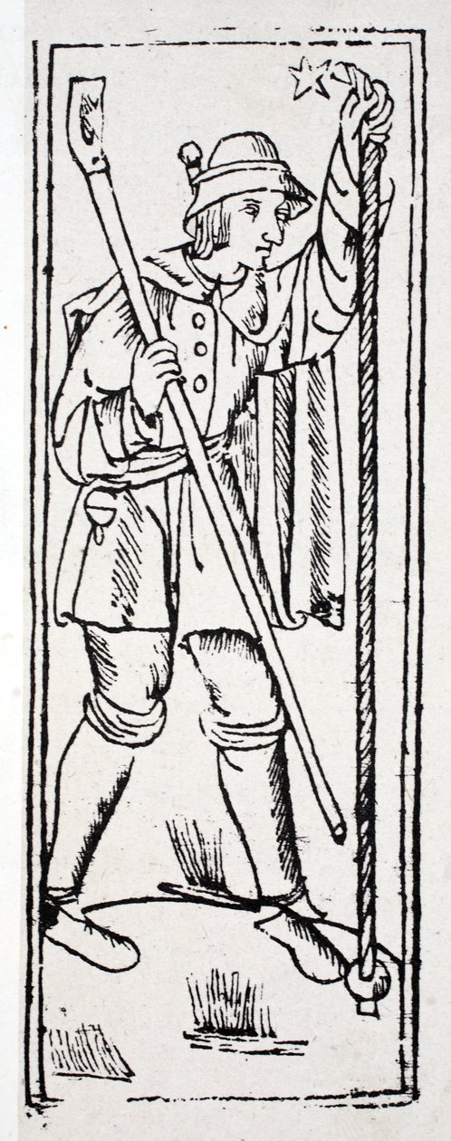 A Shepherd Practices His Night Watch by English School