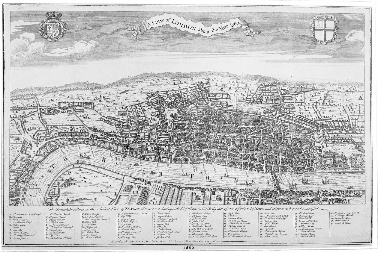 A view of London about the year 1560 by English School