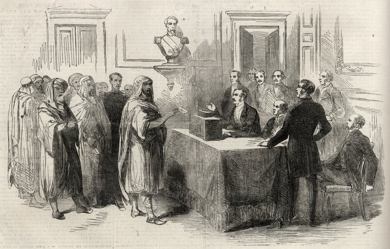 Abd-El-Kader Voting for the French Empire - Illustration for The Illustrated London News, 4 December 1852. by English School