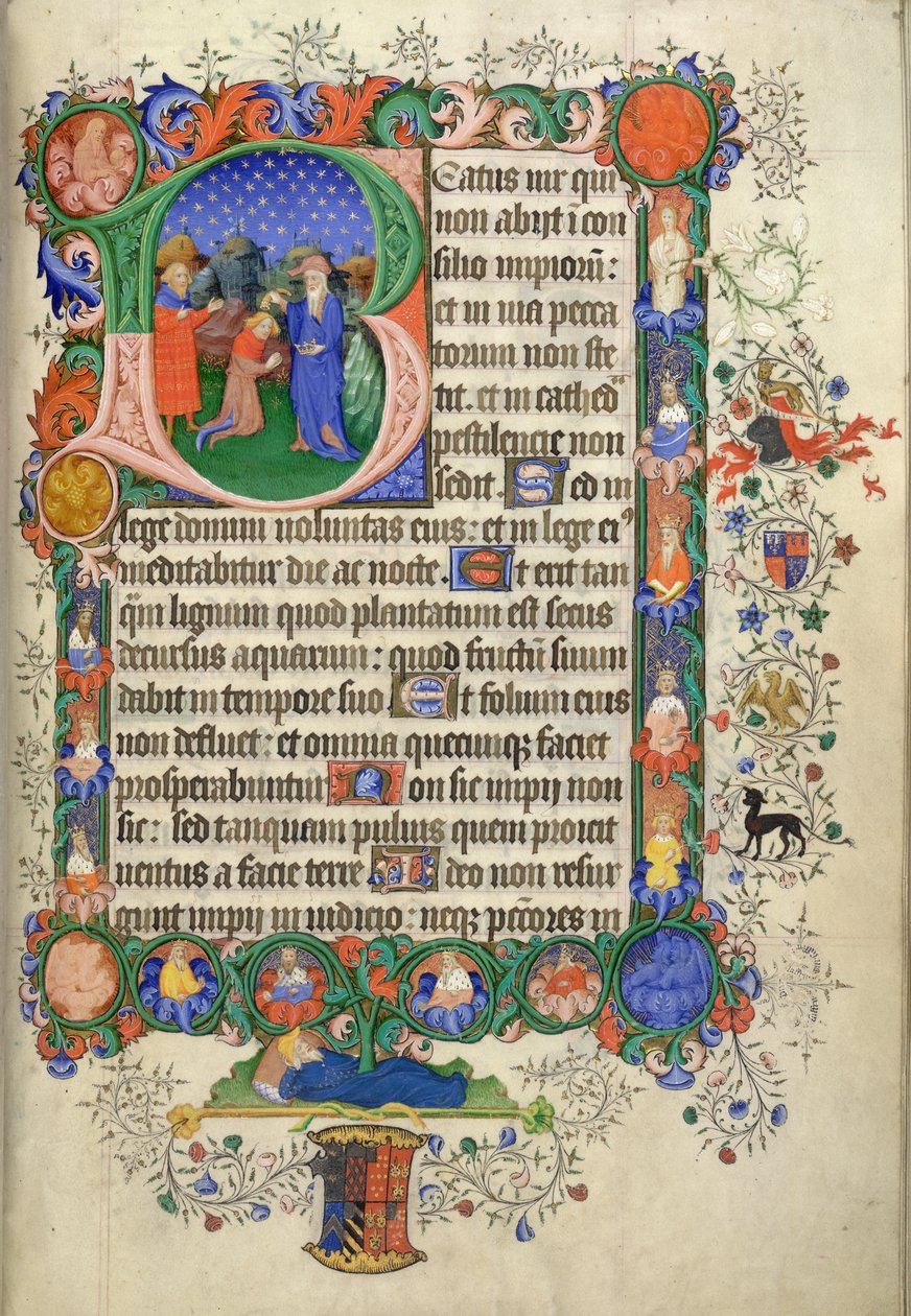 Psalm 1, beginning with initial 