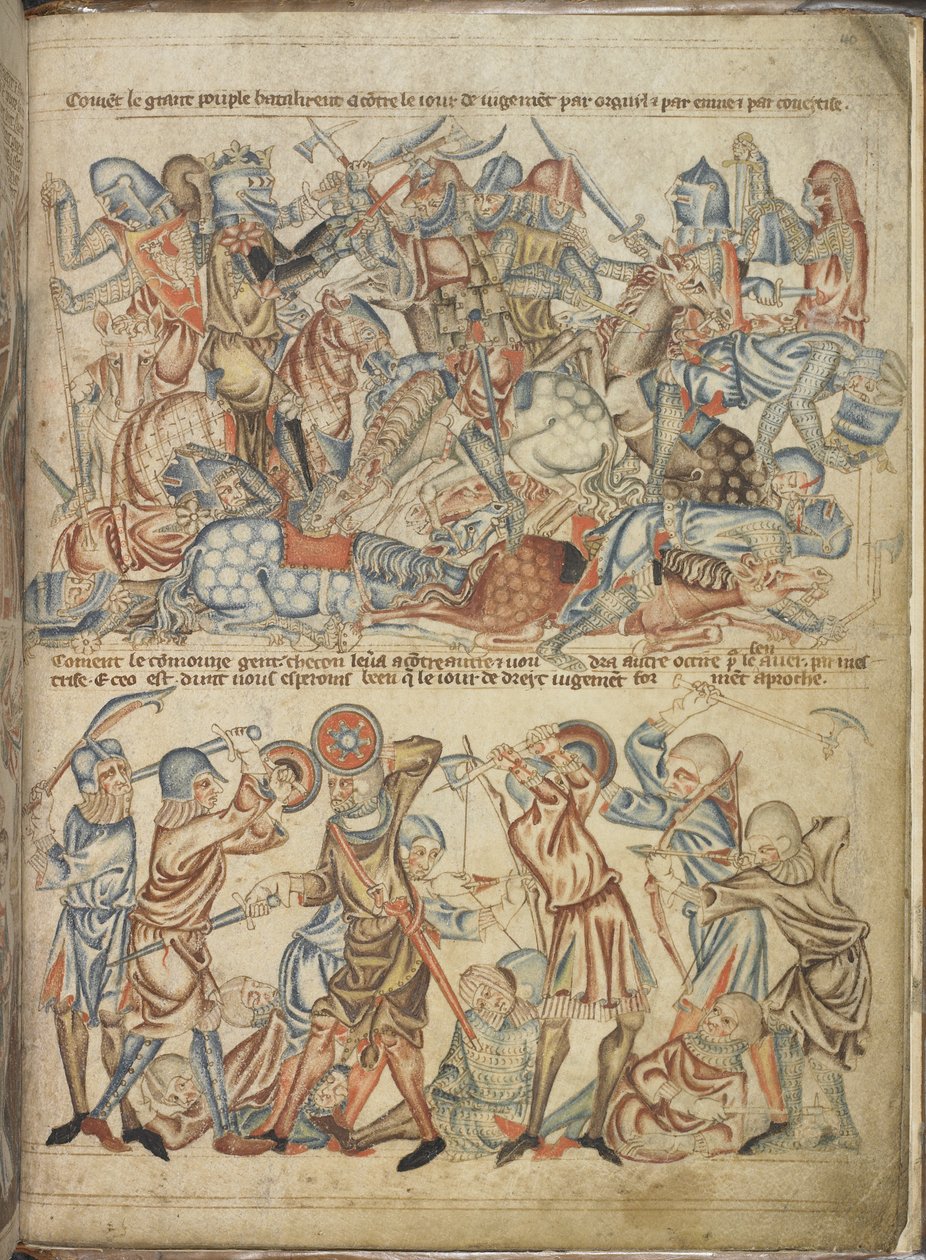 Peers and Commoners Fighting at Bannockburn Battle, from the 