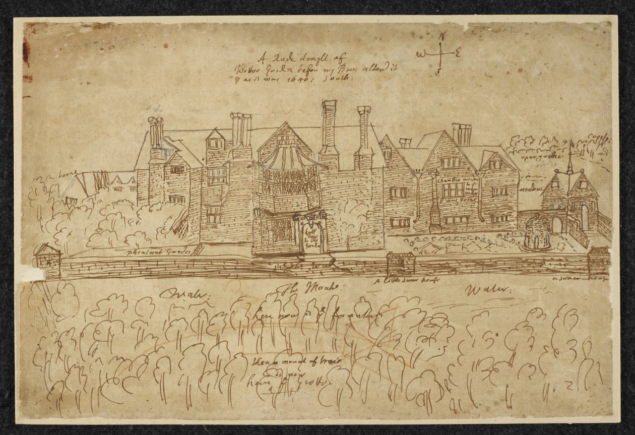 A Rude draft of Wotton Garden before my Brother altered it & as it was 1640: South, 1640 by English School